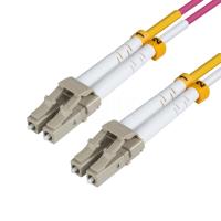 Fibre Optic Patch Lead LC-LC Multimode 50/125 Duplex LSZH Violet 0.5m