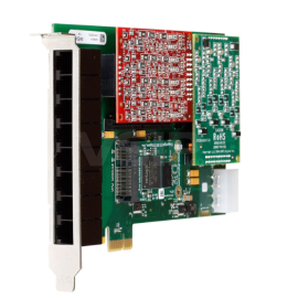 Digium 8 port modular analogue PCI 3.3/5.0V card with 4 FXS and 4 FXO interfaces and HW Echo Can