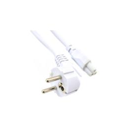 Euro Schuko C5 Cloverleaf 0.7m Cable in White