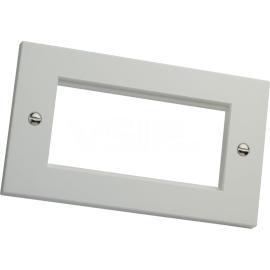 Excel White Double Gang Flat Plate without Blanks (100-714)