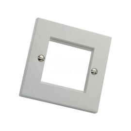 Single Gang Faceplate for 2 Euro Modules in White - Flat