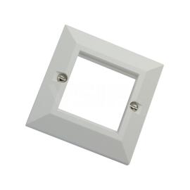 Single Gang Faceplate for 2 Euro Modules in White - Bevelled