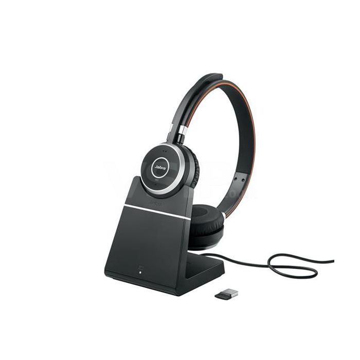 Jabra Evolve 65+ UC Bluetooth Stereo Headset with Charging Stand