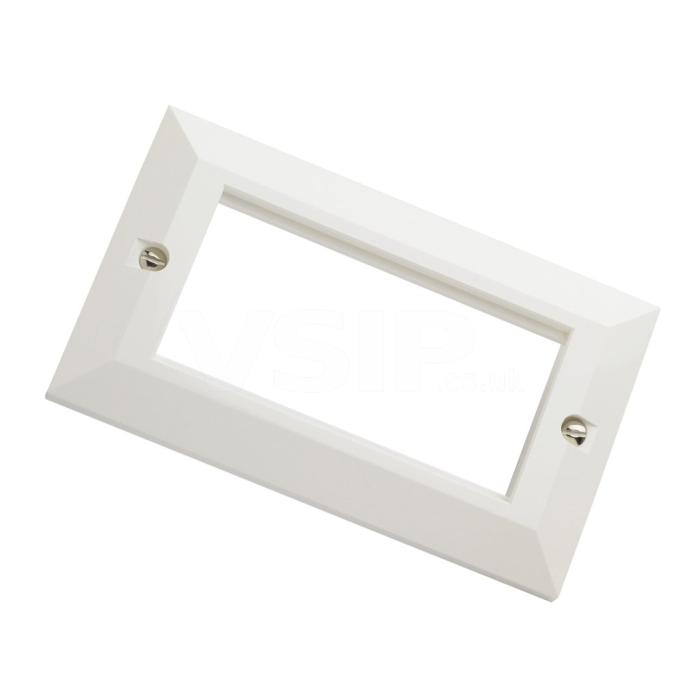 Double Gang Faceplate for Euro Modules in White - Bevelled (D-FP-BVL)